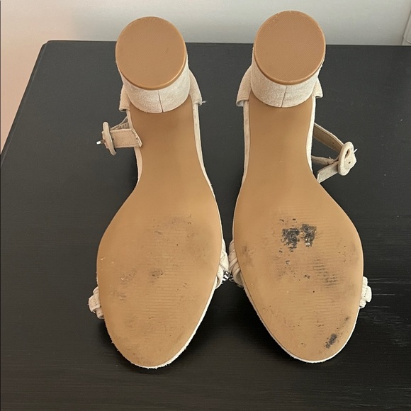 Steve Madden Cream Block Heel Sandals with Embellished Strap Size 8 - Picture 6 of 6